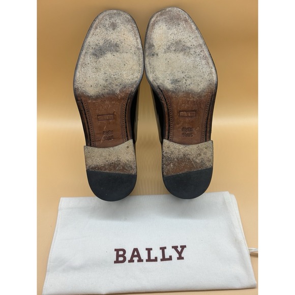 Bally Trillo‎ Black Leather Loafers Mens 9.5 D Italy Luxury Dress Shoes